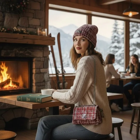 Badgley Mischka Red & White Tweed Crossbody NEW / NWT  (Retail: $149) ✨ - Picture 4 of 17